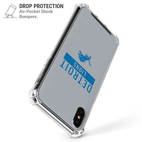 NFL Detroit Lions Grey Performance Series iPhone XS Max Clear Case